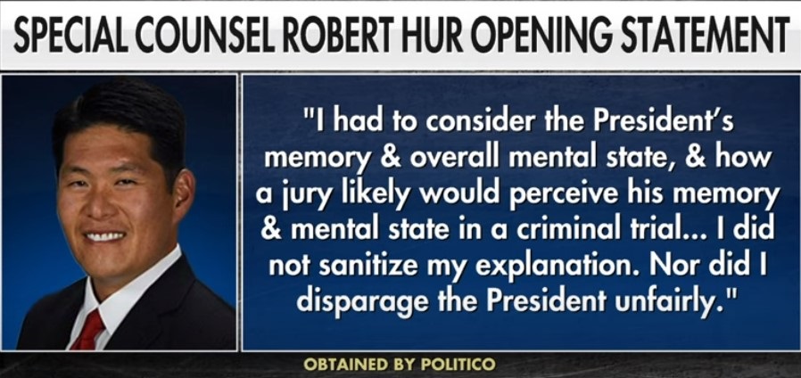 Robert Hur resigns as special counsel ahead of hearing on Biden's mental acuity